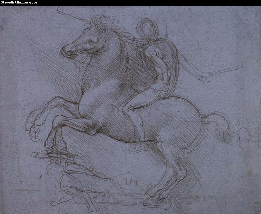 LEONARDO da Vinci Study fur the Sforza monument